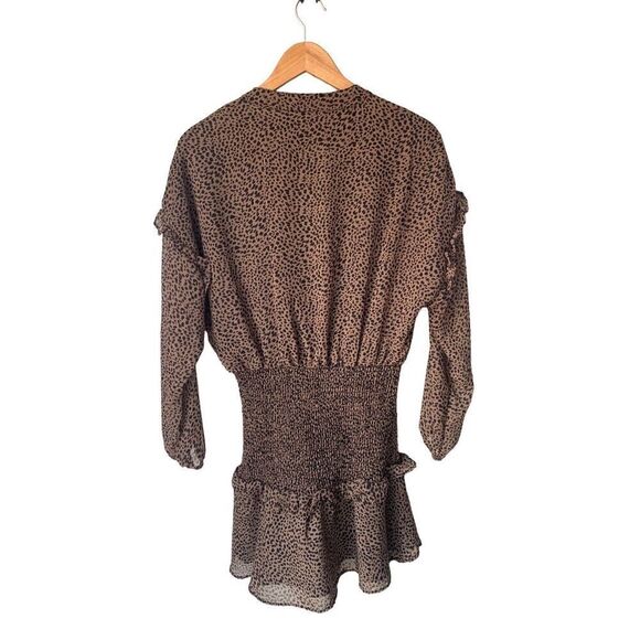 AQUA Animal Print Ruffled Mini Dress - Picture 3 of 8